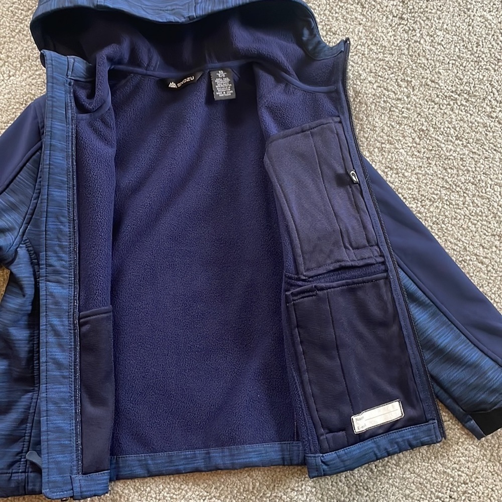 Boys navy blue Fleece lined jacket size 5/6 - Picture 2 of 4